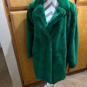 Green Faux Fur Coat